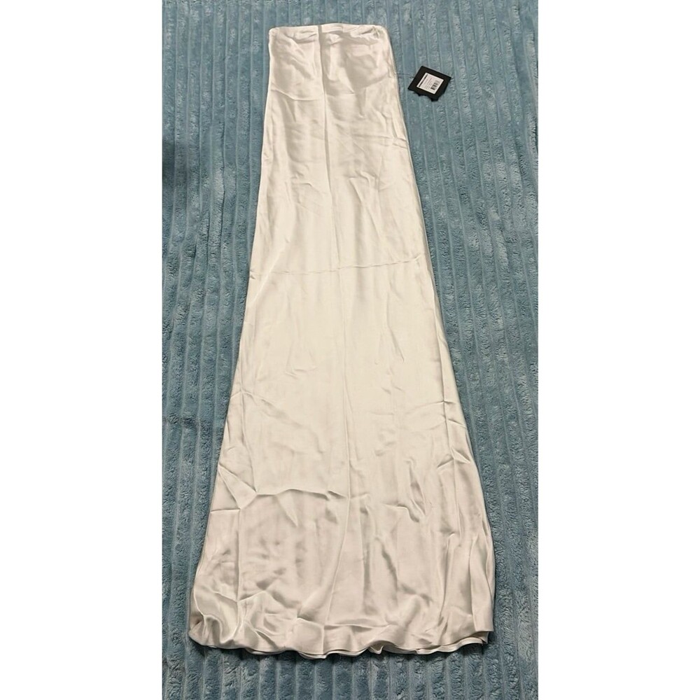 NWT Norma Kamali Bias Strapless Gown Snow White XS Minor Flaw